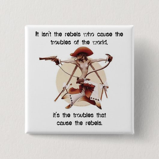 Rebellen Vierkante Button 5,1 Cm (Voorkant)