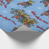 Rebellen zonder Claus Reindeer Blue Holiday Cadeaupapier (Hoek)