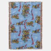 Rebellen zonder Claus Reindeer Blue Holiday Deken (Voorkant Verticaal)