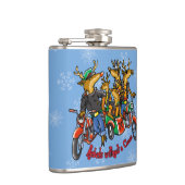 Rebellen zonder Claus Reindeer Blue Holiday Heupfles (Rechts)