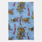 Rebellen zonder Claus Reindeer Blue Holiday Theedoek (Verticaal)