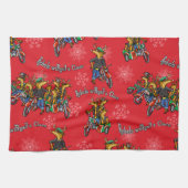 Rebellen zonder Claus Reindeer Red Holiday Theedoek (Horizontaal)