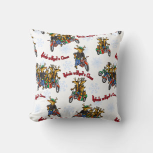 Rebellen zonder Claus Reindeer Silver Holiday Kussen