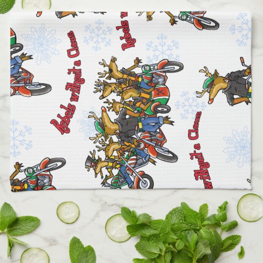 Rebellen zonder Claus Reindeer Silver Holiday Theedoek (Gevouwen)