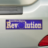 Rebellenherstelrevolutie weerstaan (blauw) bumpersticker (Op auto)