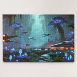 Rebellenruimteschepen in een Bioluminescente Buite Legpuzzel