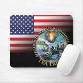 Rebellie van de Amerikaanse partij Flag Tea voor T Muismat (Met muis)
