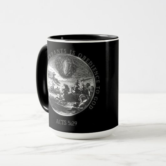 Rebellie voor tiranten is overmacht aan God Combo  Mok (Voorkant links)