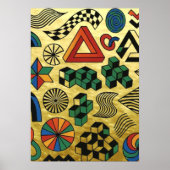 Rebellige Geometrieën goud Poster (Voorkant)