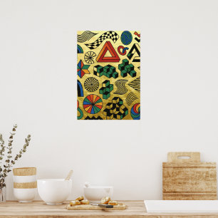 Rebellige Geometrieën goud Poster