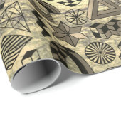 Rebellige Geometrieën sepia Cadeaupapier (Rol Hoek)