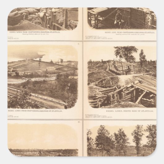 Rebellijnen, Atlanta, Ga Vierkante Sticker (Voorkant)