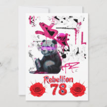 Rebellion 78 Graffiti Panda Huwelijksuitnodiging d