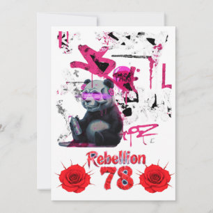 Rebellion 78 Graffiti Panda Huwelijksuitnodiging d Kaart