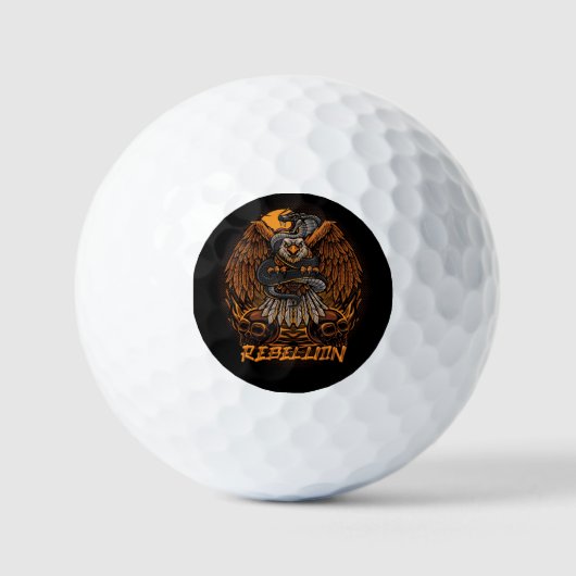 Rebellion Bald Eagle en Skulls Golfballen (Voorkant)