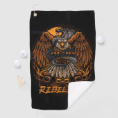 Rebellion Bald Eagle en Skulls Golfhanddoek (Insitu)