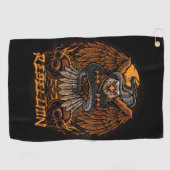 Rebellion Bald Eagle en Skulls Golfhanddoek (Horizontaal)