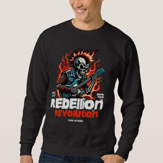 Rebellion Revolution Skeleton T-shirt - Bold Punk  (Voorkant)