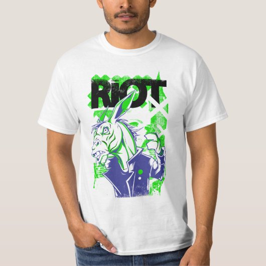 Rebellious Donkey Riot Graphic T-shirt (Voorkant)