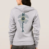 Rebellious Hope | Vrouwen met volle ritssluiting Hoodie (Achterkant)