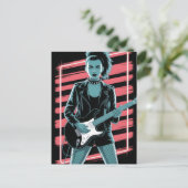 Rebellious Rock Star: Female Guitarist in Leather  Briefkaart (Staand voorkant)