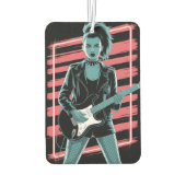 Rebellious Rock Star: Female Guitarist in Leather  Luchtverfrisser (Achterkant)