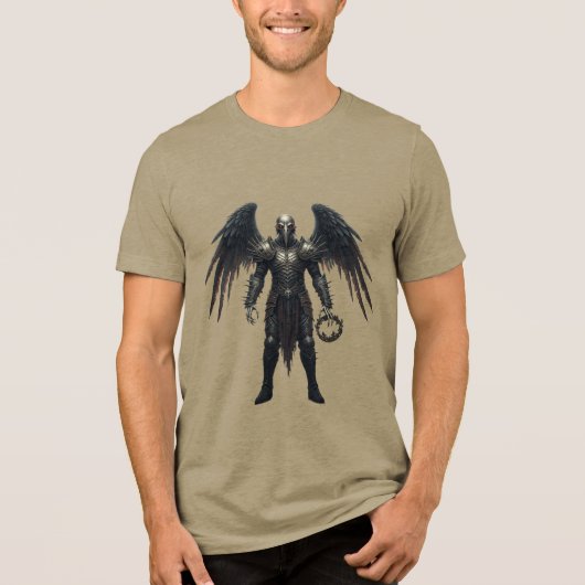 Rebellious Seraphim Een modern gotisch grafisch T- Tri-Blend Shirt (Voorkant)