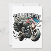 Rebellious Thanksgiving Turkey Riding a Motorcycle Kaart (Voorkant)