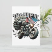 Rebellious Thanksgiving Turkey Riding a Motorcycle Kaart (Staand voorkant)
