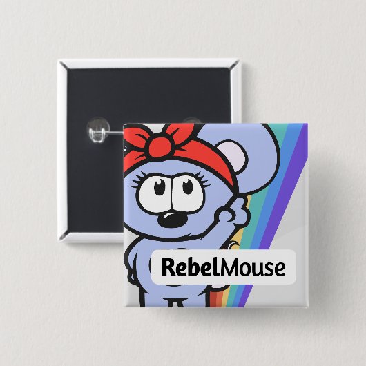RebelMouse Pin Vierkante Button 5,1 Cm (Voorkant /achterkant)