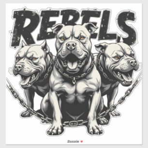 Rebel's - 3 Pitbulls op maat gesneden vinyl sticke Sticker