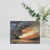 Rebels Burgeroorlog vlaggenschip bij brand Amerika Briefkaart (Staand voorkant)