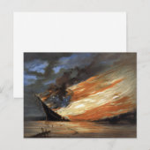Rebels Burgeroorlog vlaggenschip bij brand Amerika Briefkaart (Voorkant / Achterkant)