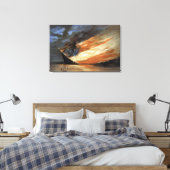 Rebels Burgeroorlog vlaggenschip bij brand Amerika Canvas Afdruk (Insitu (Slaapkamer))
