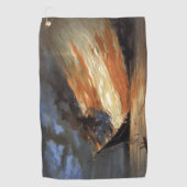 Rebels Burgeroorlog vlaggenschip bij brand Amerika Golfhanddoek (Voorkant)