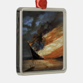 Rebels Burgeroorlog vlaggenschip bij brand Amerika Metalen Ornament (Rechts)