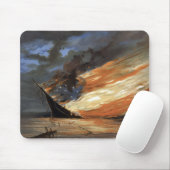 Rebels Burgeroorlog vlaggenschip bij brand Amerika Muismat (Met muis)