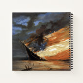 Rebels Burgeroorlog vlaggenschip bij brand Amerika Notitieboek (Achterkant)