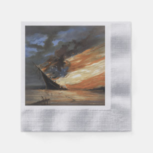 Rebels Burgeroorlog vlaggenschip bij brand Amerika Servet