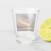 Rebels Burgeroorlog vlaggenschip bij brand Amerika Shot Glas (Achterkant)