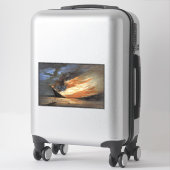 Rebels Burgeroorlog vlaggenschip bij brand Amerika Sticker (Koffer)