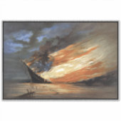 Rebels Burgeroorlog vlaggenschip bij brand Amerika Sticker (Voorkant)