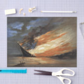 Rebels Burgeroorlog vlaggenschip bij brand Amerika Tissuepapier (Craft)