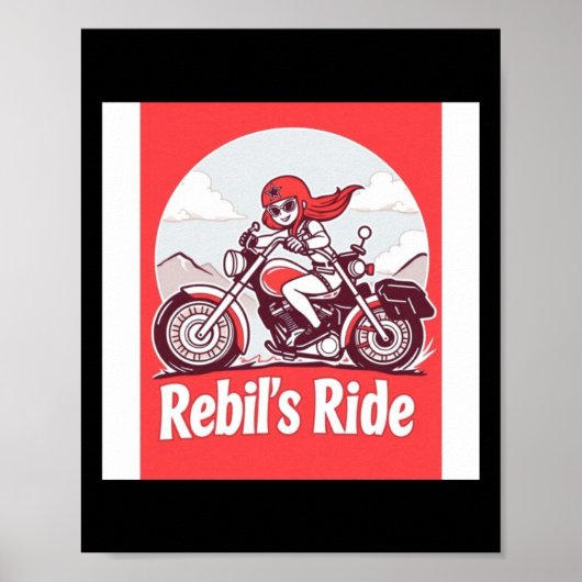 Rebel's Motorcycle Rider Sticker  Poster (Voorkant)