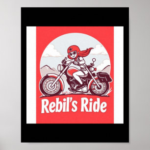Rebel's Motorrijder Sticker  Poster