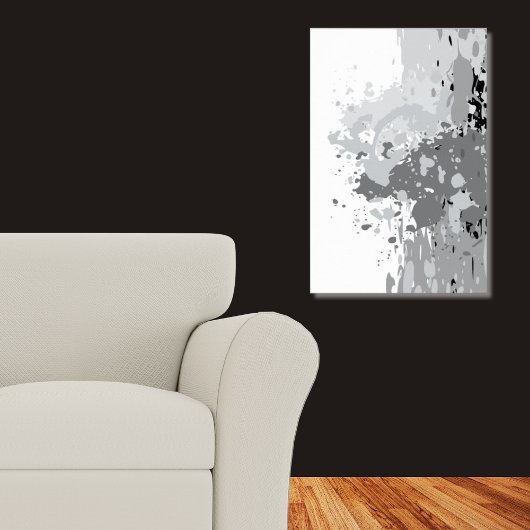 Rebelse Abstract Grijs, Wit, Zwart Splatter Art Poster