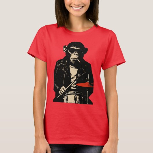 Rebelstrommende chimpansee t-shirt (Voorkant)