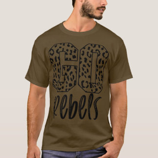 Rebelteam Mascot School Spirit Game Night Leopar T-shirt