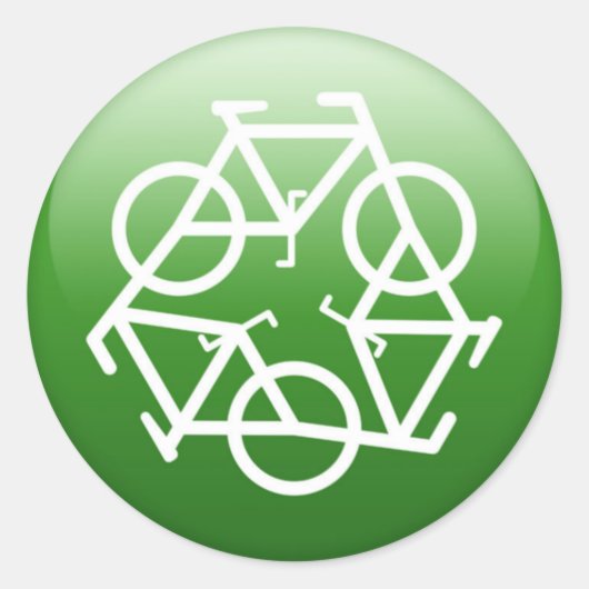 ReBicycle Green Ronde Sticker (Voorkant)