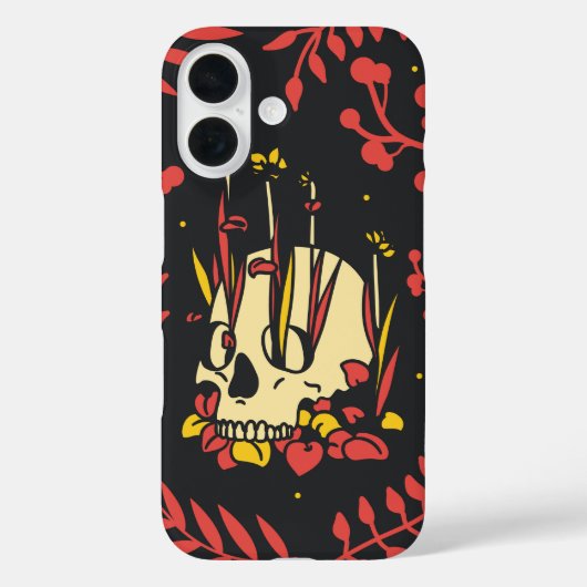 Rebirth Bloom – Skull & Flora Contrast Case-Mate iPhone Case (Achterkant)